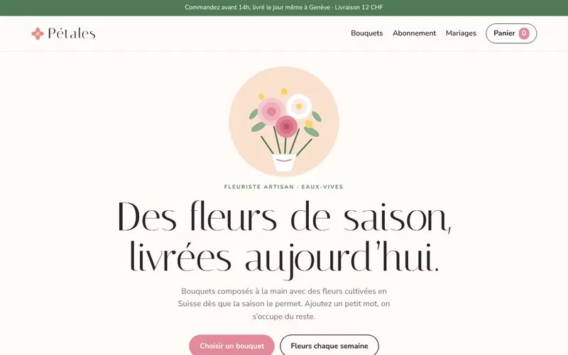 Aperçu du site Pétales
