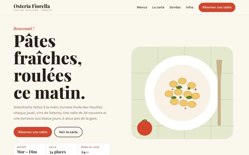 Aperçu du site Osteria Fiorella