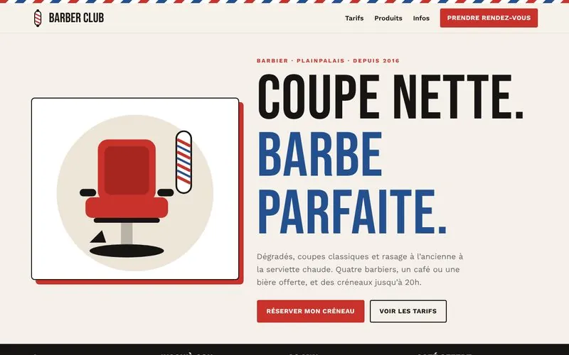 Aperçu du site Barber Club