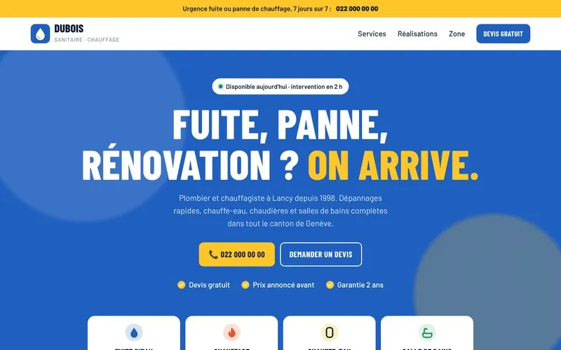 Aperçu du site Dubois Sanitaire